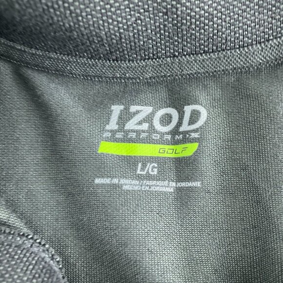 Izod Performance Golf Polo Shirt L/G Black Polyester Mens Top 0635 - Picture 3 of 8